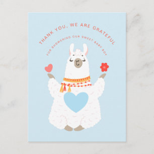 Carte Postale Bébé lama yoga mignon Remerciement Baby Shower