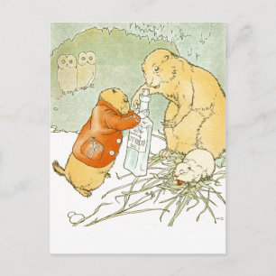 Carte Postale Bébé malade Toux de chien des Prairies
