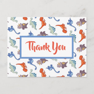 Carte Postale Bébé mignon Dinosaur Motif Merci personnalisé