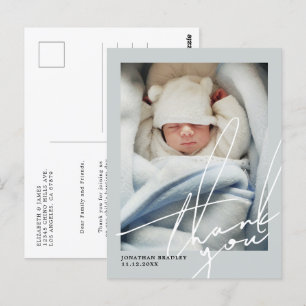 Carte Postale Bébé mignon photo Baptême Merci