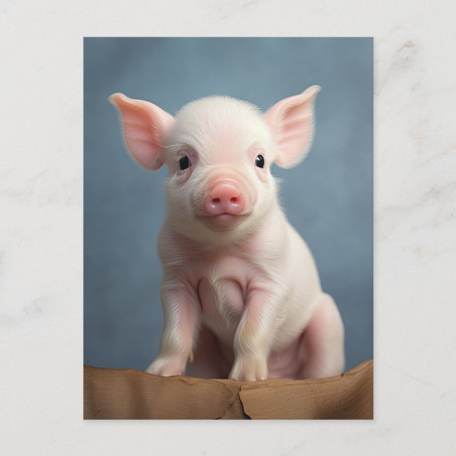 Carte Postale Bébé mignon porc - Animaux de ferme amusants (Devant)