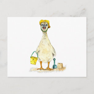 Carte Postale Bébé oison sur la plage