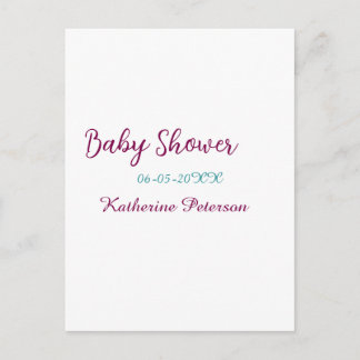 Carte Postale Bébé shower nom date animal oreille mignon bleu ja
