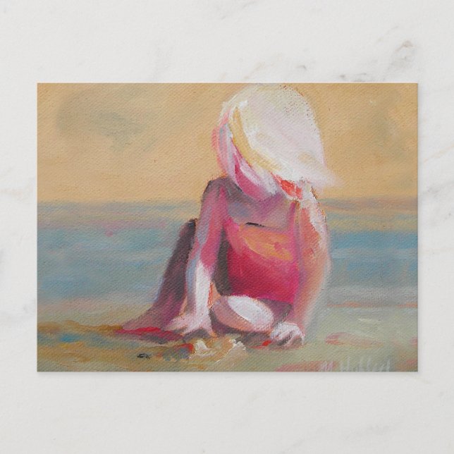 Carte Postale bébé sur la plage (Devant)