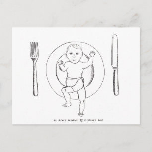 Carte Postale Bébé sur plaque
