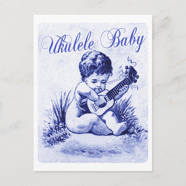 Carte Postale Bébé Ukulele (Devant)