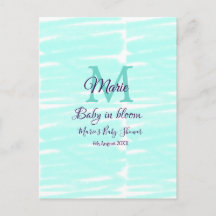 Bébé vert pastel en fleurs monogramme baby shower 