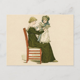 Carte Postale Bébé victorien Kate Greenaway Mère