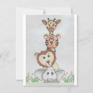 Carte Postale Bébé Zoo Animaux
