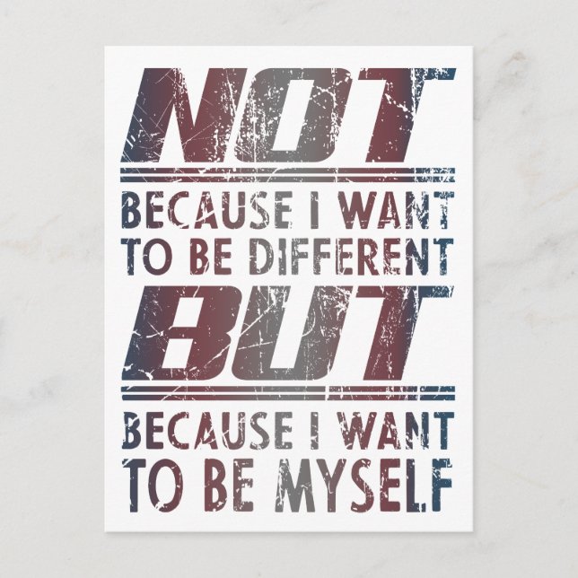 Carte Postale because i want to be myself - Pride transgenre (Devant)