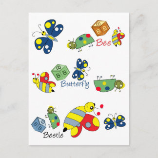 Carte Postale Bee Beetle Butterfly.jpg