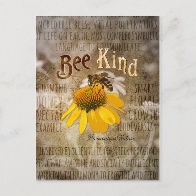 Carte Postale Bee Genre - Canvas Harmonieuse Nature Imprimer (Devant)