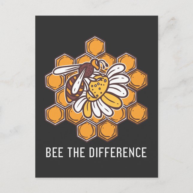 Carte Postale Bee la différence Inspiration Nature Honey Womb (Devant)