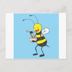 Carte Postale Bee Shirt   Bee Eating Noodles Personnalisé Chemis