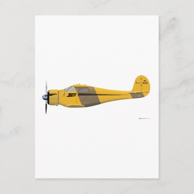 Carte Postale Beechcraft D-17 Décalage (Devant)