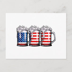 Carte Postale Beer American Flag 4 juillet Hommes Femmes Merica