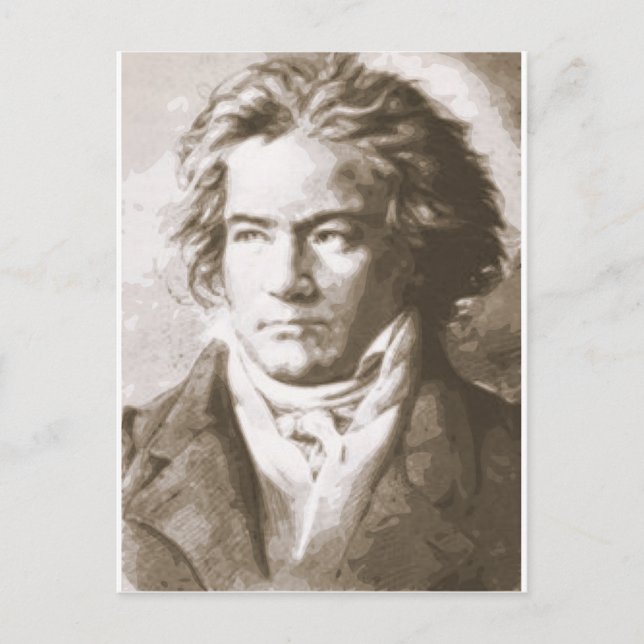 Carte Postale Beethoven À Sepia (Devant)