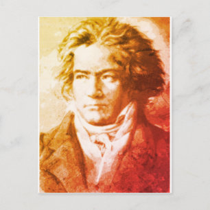 Carte Postale Beethoven En Style Vintage
