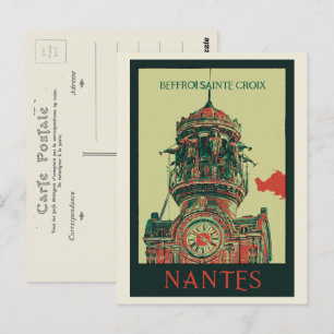 Carte Postale Beffroi de Nantes Sainte Croix France