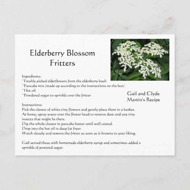 Carte Postale Beignets de fleurs de sureau (Devant)