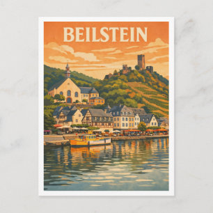 Carte Postale Beilstein Allemagne Art de voyage vintage panorami