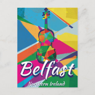 Carte Postale Belfast,Irlande du Nord Affiche de voyage vintage