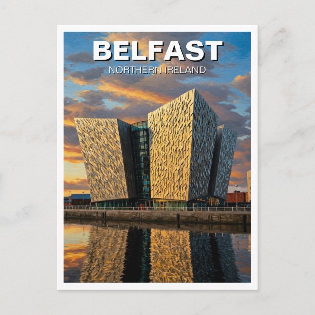 Carte Postale Belfast Irlande du Nord Coucher du soleil (Devant)