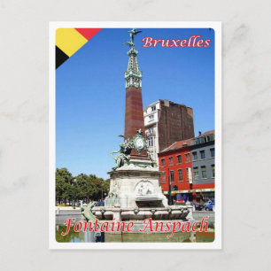 Carte Postale Belgique - Bruxelles - Fontaine Anspach -