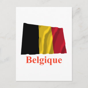 Carte Postale Belgique Drapeau avec nom en français