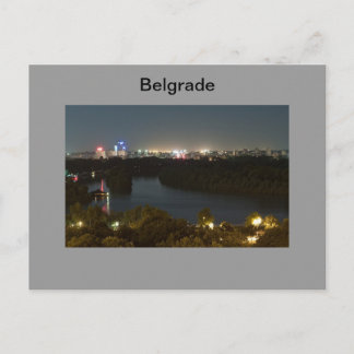 carte postale Belgrade la nuit