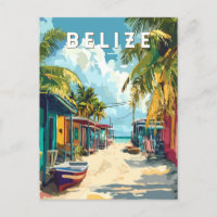 Belize Illustration Voyage Art Vintage