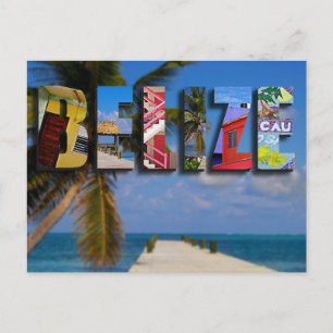 Carte Postale Belize Tropical Beach Blue Ocean Travel Photo