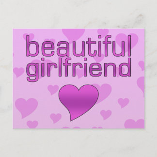 Carte Postale Belle amie Rose & Purple Coeurs d'amour
