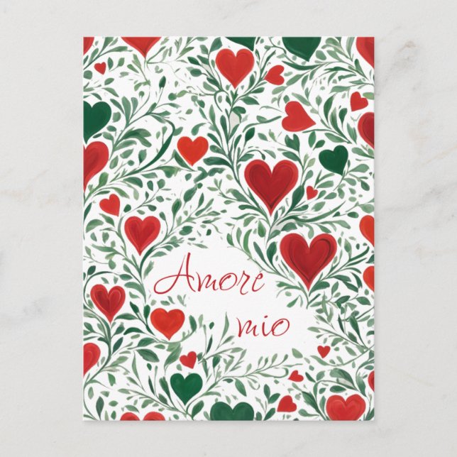 Carte Postale Belle Amour Plante Frotts Coeur Couleurs italienne (Devant)