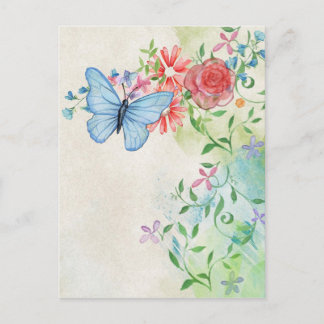 Carte Postale belle aquarelle de papillons