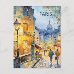 CARTE POSTALE Belle Aquarelle de Paris Voyage