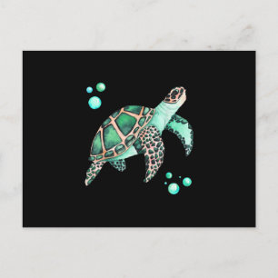 Carte Postale Belle aquarelle de tortue marine