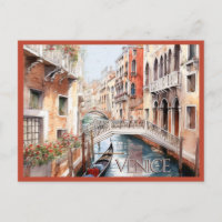CARTE POSTALE Belle aquarelle de Venise Voyage