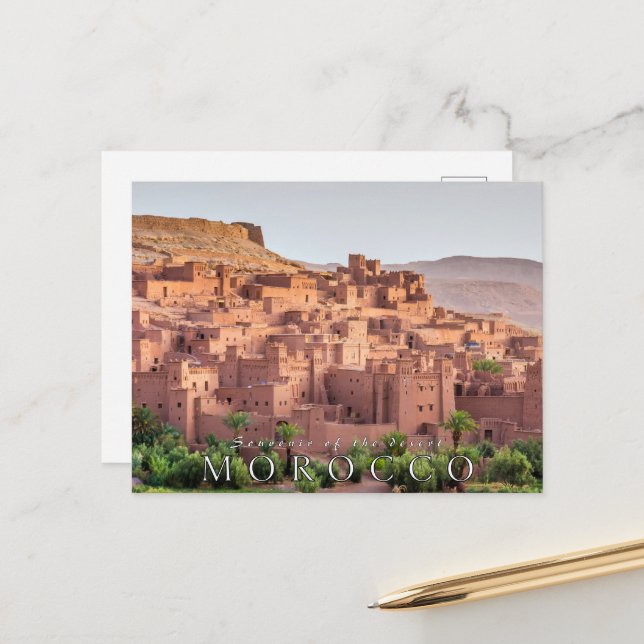 Carte Postale Belle architecture du désert du Maroc Ait BenHadou (Devant/Arrière en situation)