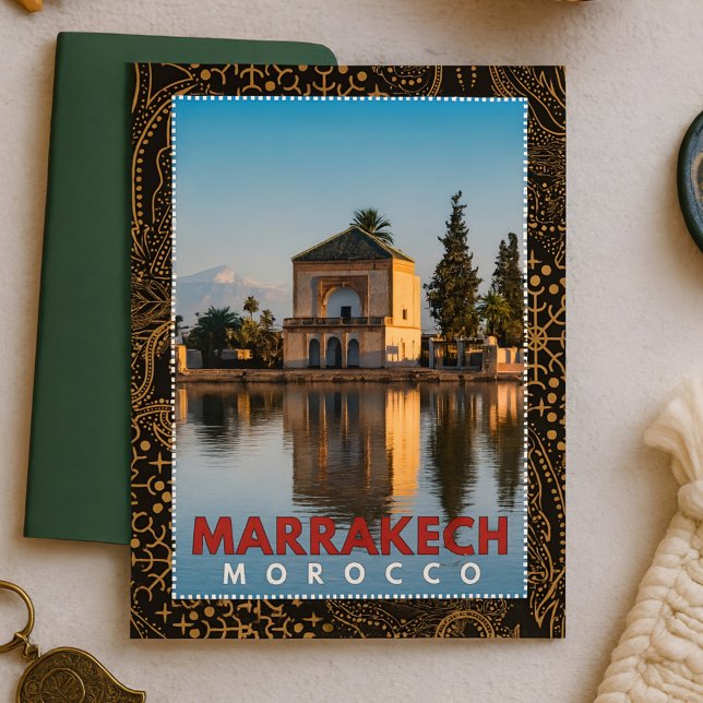 Carte Postale Belle architecture marocaine Marrakech Menara (Créateur téléchargé)