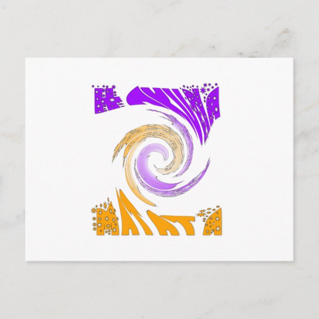 Carte Postale Belle Art Moderne Design : Tourbillon violet et or (Devant)