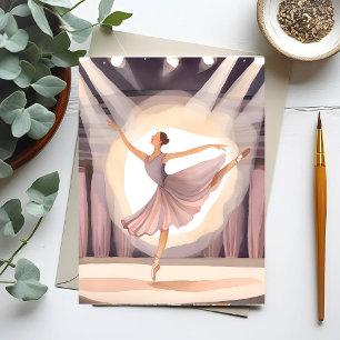 Carte Postale Belle Ballerina   Ballet Arts Danse Aquarelle
