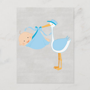Carte Postale Belle Bébée Bouche Bleue, C’est un Garçon !