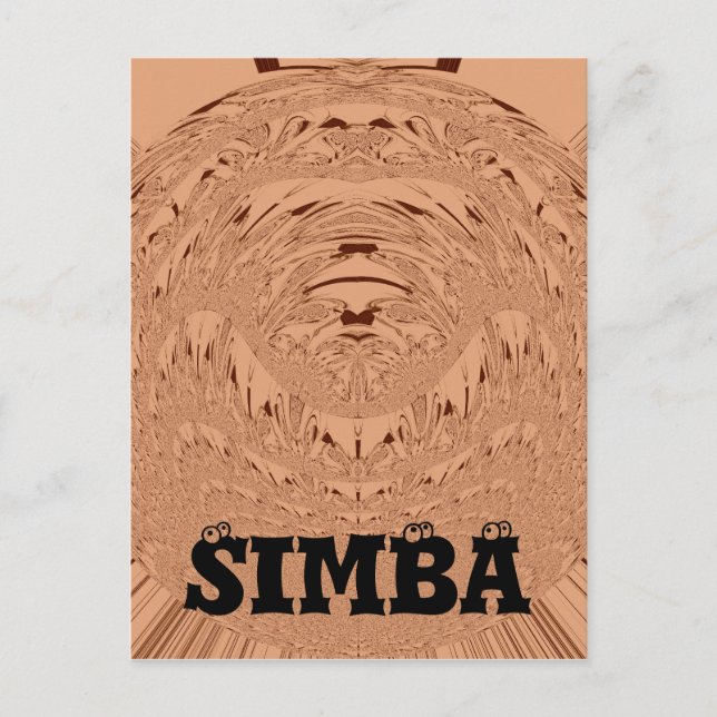 Carte Postale Belle belle Africaine motif vectoriel tête Lion (Devant)