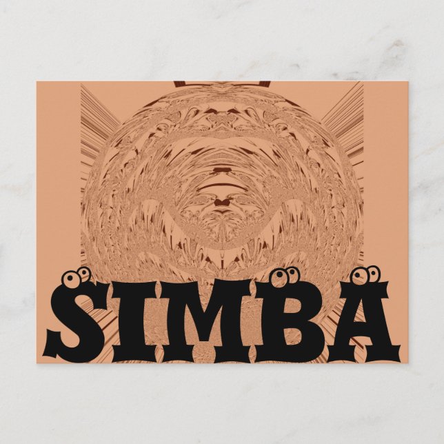 Carte Postale Belle belle Africaine motif vectoriel tête Lion (Devant)