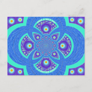 Carte Postale Belle belle Afrique bleu Mandala Flora design