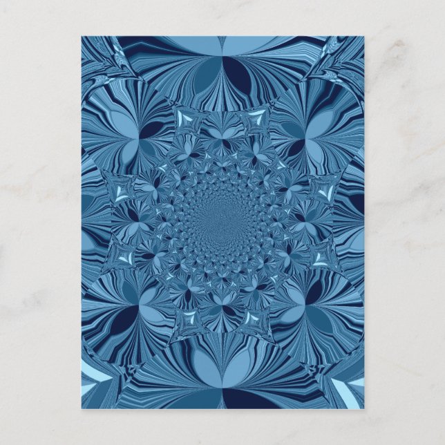 Carte Postale Belle Belle Iridescente Blue Kaleidoscope Art (Devant)