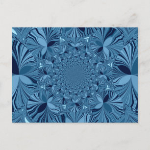 Carte Postale Belle Belle Iridescente Blue Kaleidoscope Art