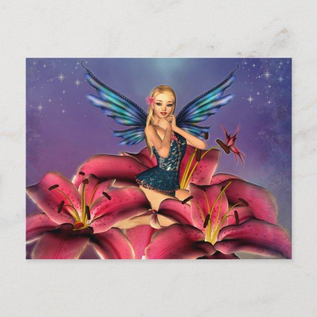 Carte Postale Belle blonde Fée (Devant)