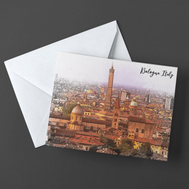 Carte Postale Belle Bologne Italie Panorama (bologna italy panorama view postcard)